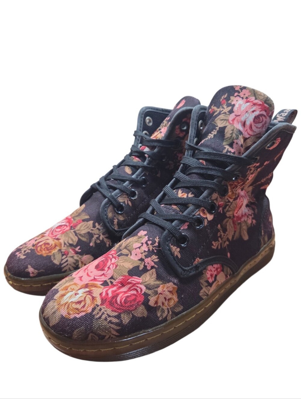 Dr. Martens Women's Canvas Floral Print Ankle Boots Boho Hippie Size US 6 Casual